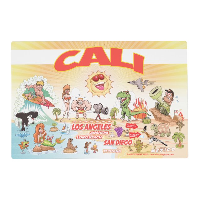 Southern California Cali Laminated Placemat (Front)