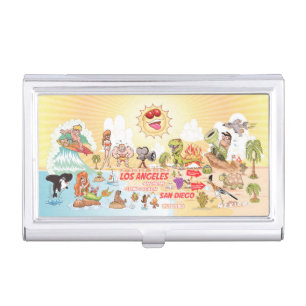 Southern California Cartoon Business Card Case