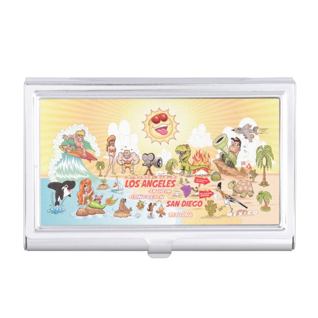 Southern California Cartoon Business Card Case (Front)
