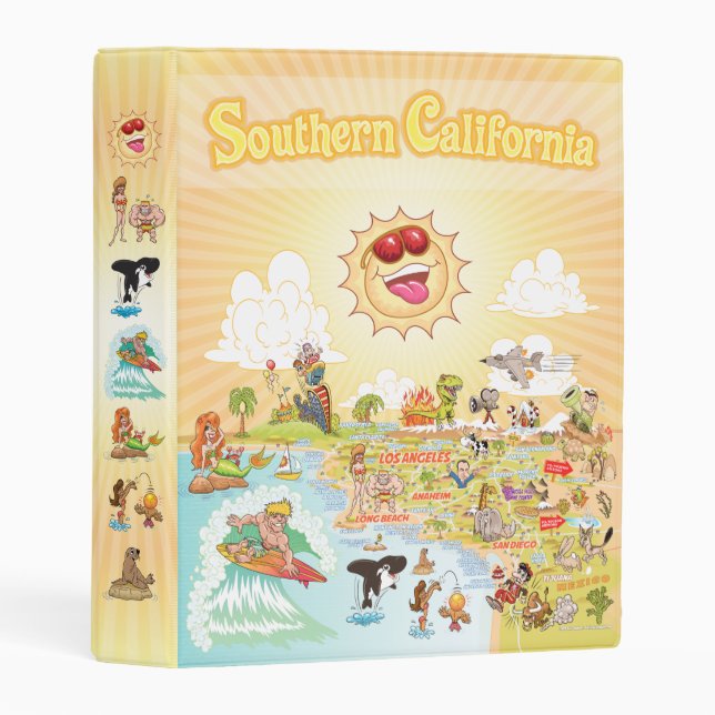 Southern California Cartoon Mini Binder (Front/Spine)