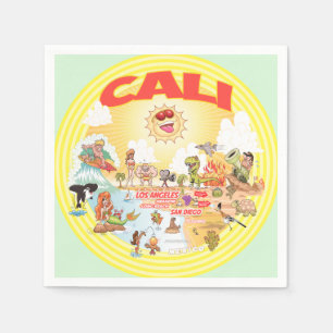 Southern California Cartoon Napkins