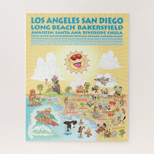 Southern California Cities List Jigsaw Puzzle (Vertical)
