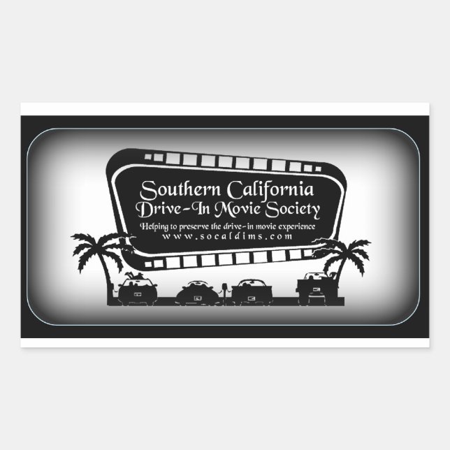 Southern California Drive-In Movie Society Swag Rectangular Sticker (Front)