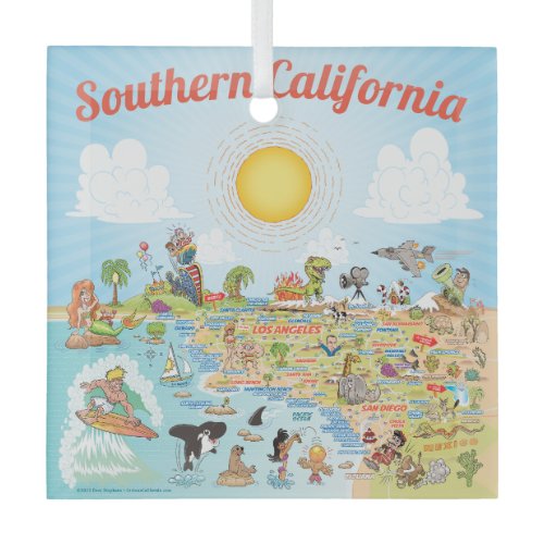Southern California Glass Ornament