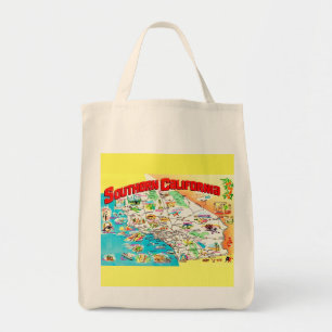 Southern California Map Grocery Bag