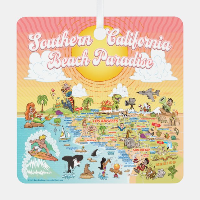 Southern California Metal Ornament (Front)