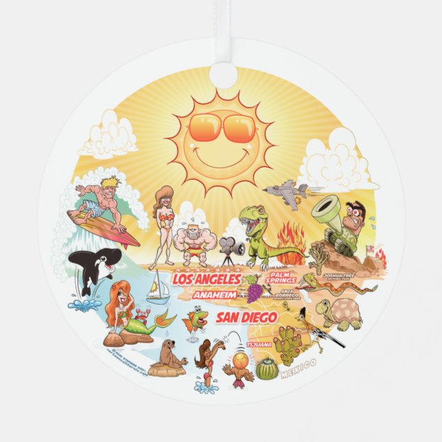 Southern California Metal Ornament (Back)