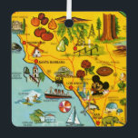 Southern California Ornament<br><div class="desc">It's a vintage,  retro postcard map of Southern California repurposed as an ornament.</div>