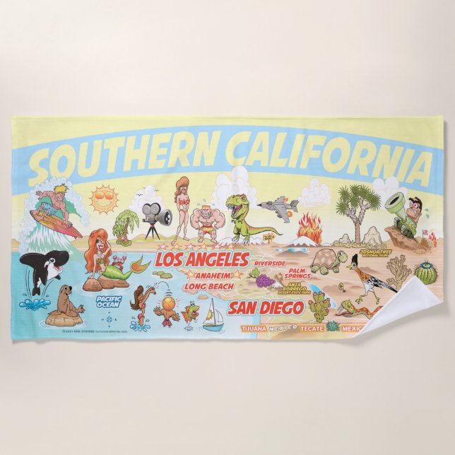 Southern California Paradise Beach Towel (Front)