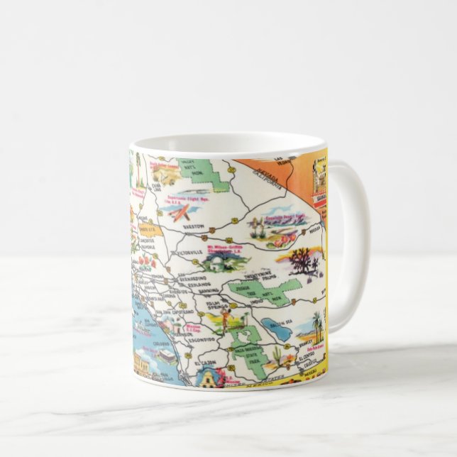 Southern California Postcard Map Mug (Front Right)