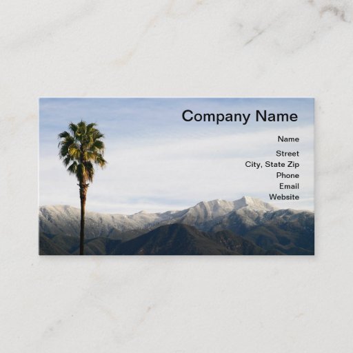 Customizable Southern California Snow Business Card