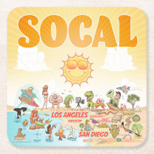 Southern California Square Paper Coaster