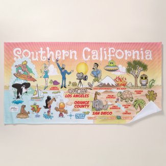 Southern California Sunset Beach Towel
