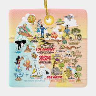 Southern California Sunset Ceramic Ornament