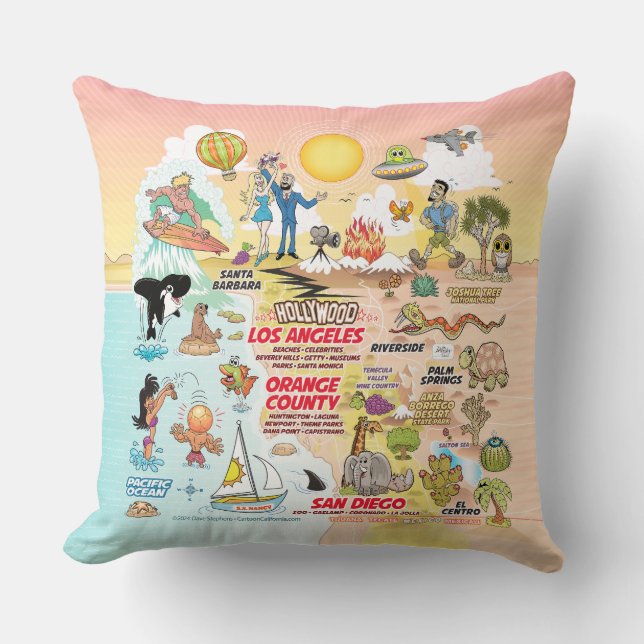 Southern California Sunset Throw Pillow (Front)