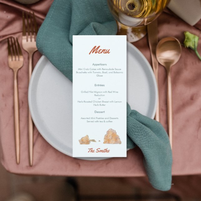 Southern California Themed wedding watercolor menu (Creator Uploaded)