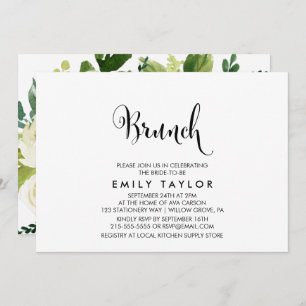 Southern Calligraphy Floral Back Brunch Invitation