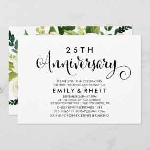 Southern Calligraphy Floral Wedding Anniversary Invitation