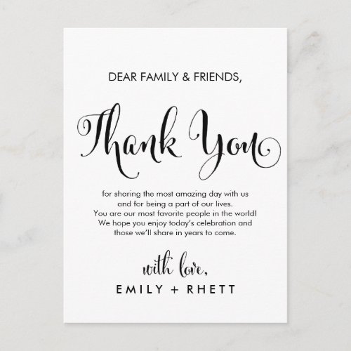 Southern Calligraphy Thank You Reception Card