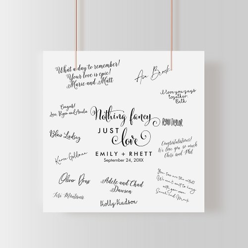Southern Calligraphy Wedding Guest Signing Poster