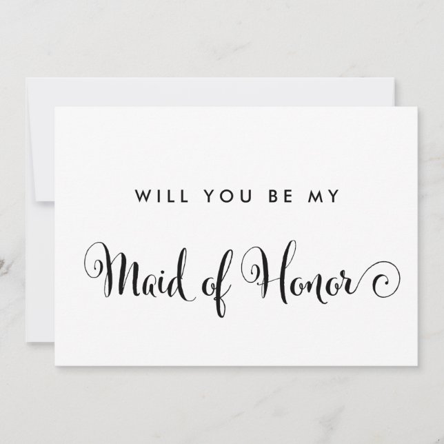 Southern Calligraphy Will You Be My Maid of Honor Invitation (Front)