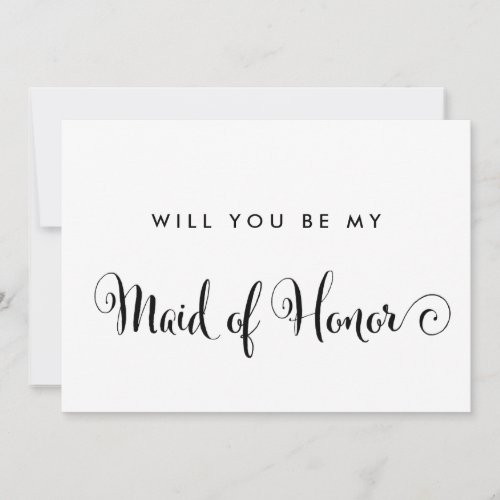 Southern Calligraphy Will You Be My Maid of Honor Invitation