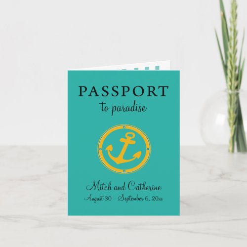 Southern Caribbean Cruise Passport Wedding Invitation