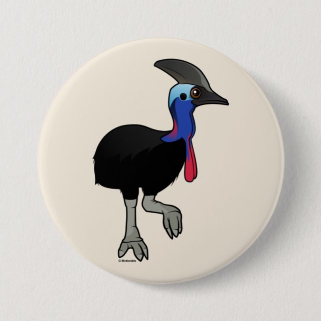 Cassowary Print Button Shirt Australian Design Aussie Bird 