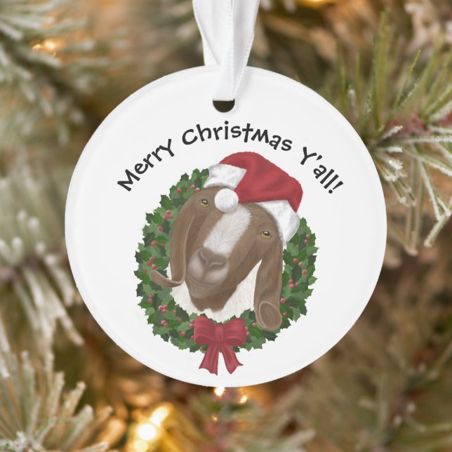 Southern Charm Christmas Goat Ornament (Tree)