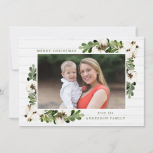 Southern Charm Cotton & Greenery Photo Holiday Card