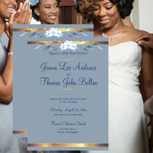 Southern Charm Dusty Blue Wedding Invitation