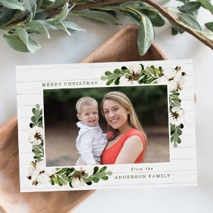 Southern Charm Rustic Farmhouse Photo Holiday Card