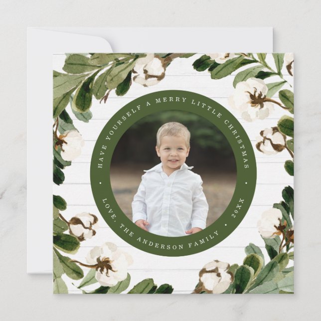 Southern Charm | Square Holiday Photo Card (Front)