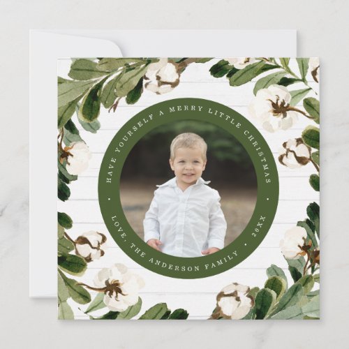 Southern Charm  Square Holiday Photo Card