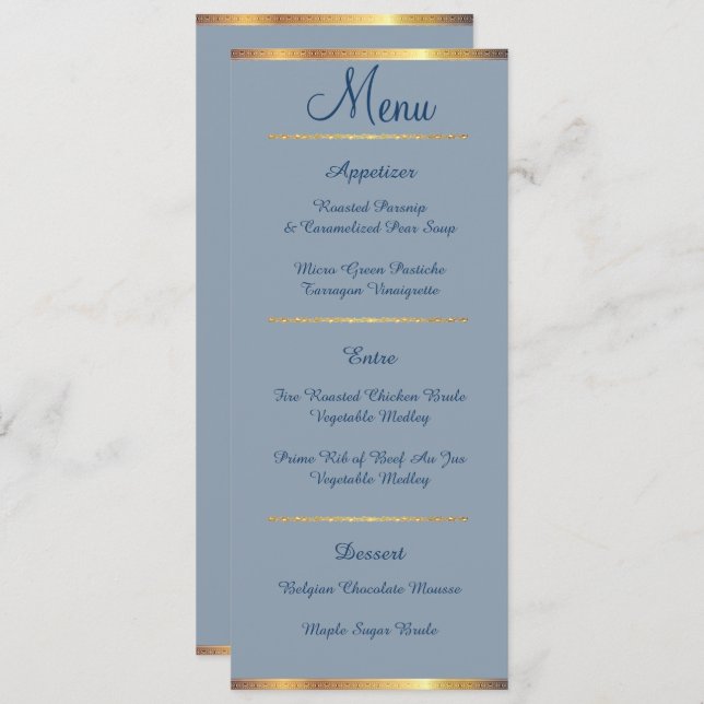 Southern Charm, Wedding Menu (Front/Back)