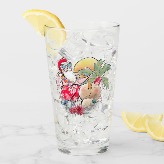 Southern Christmas | Hot Holly Jolly Santa Claus Glass (Front Ice)