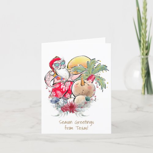 Southern Christmas  Hot Holly Jolly Santa Claus Holiday Card