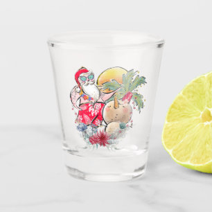Southern Christmas Hot Holly Jolly Santa Claus Shot Glass