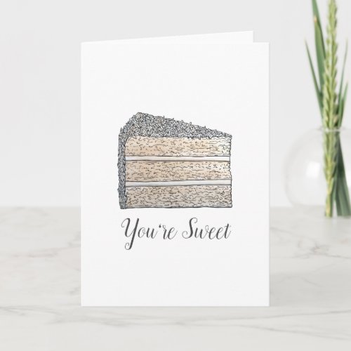 Southern Coconut Cake Slice Youre Sweet Thanks Card