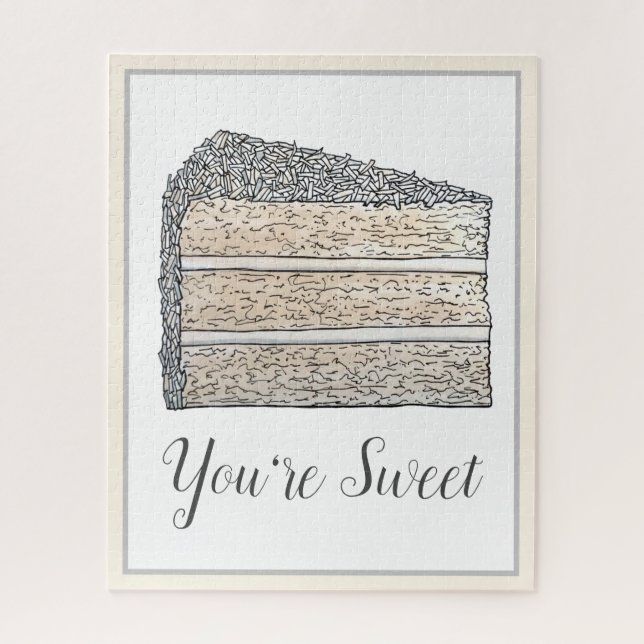 Southern Coconut Cake Slice You're Sweet Thanks Jigsaw Puzzle (Vertical)