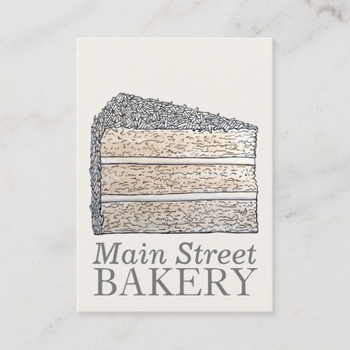 Southern Coconut Frosting Layer Cake Slice Dessert Business Card