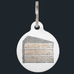 Southern Coconut Frosting Layer Cake Slice Dessert Pet ID Tag<br><div class="desc">Design features an original illustration of a slice of Southern-style coconut cake, made with white cake and white frosting, topped with a sprinkling of coconut flakes. This design is also available on other products. Lots of additional food prints are also available from this shop. Don't see what you're looking for?...</div>
