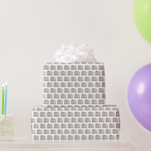 Southern Coconut Frosting Layer Cake Slice Dessert Wrapping Paper