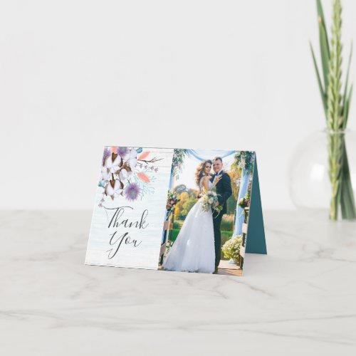 Southern Cotton Boll Country Wedding Thank You Card