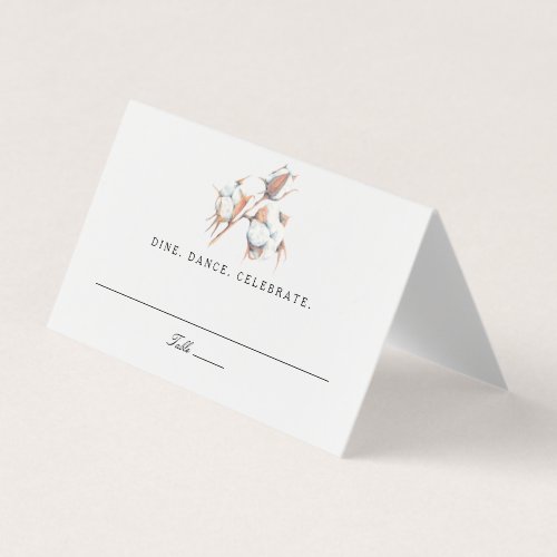 Southern Cotton Boll Wedding Escort Place Card