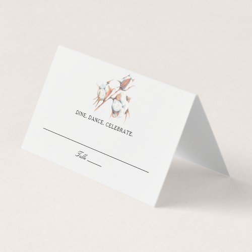 Southern Cotton Boll Wedding Escort Place Card