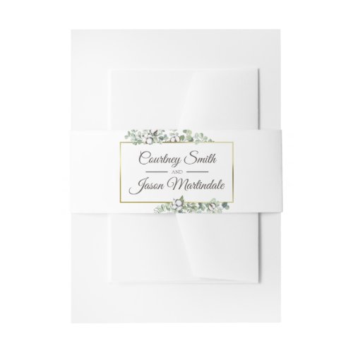 Southern Country Cotton Boll Wedding Invitation Invitation Belly Band