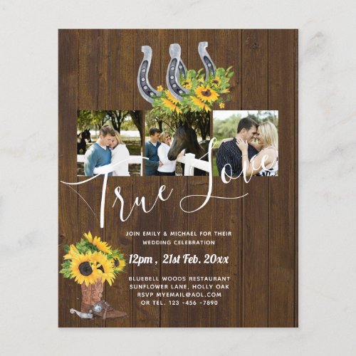 Southern Country Rustic Photo BUDGET Wedding       Flyer