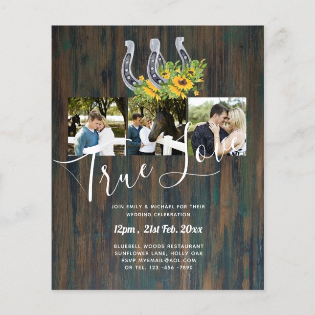 Southern Country Rustic Photo BUDGET Wedding       Flyer (Front)
