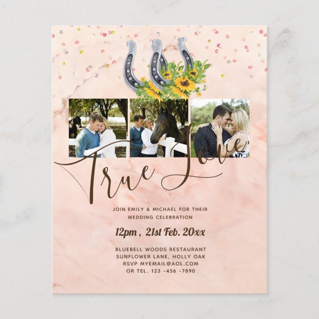Southern Country Rustic Photo BUDGET Wedding       Flyer (Front)